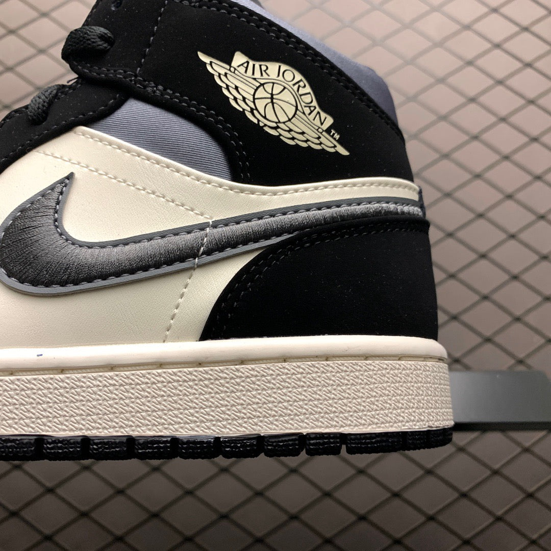 Nike Air Jordan 1 Mid Satin Gray Toe 